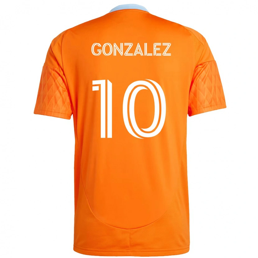Danxen Mulher Camisola Yair González #10 Laranja Branco Principal 2025/26 Camisa Brasil