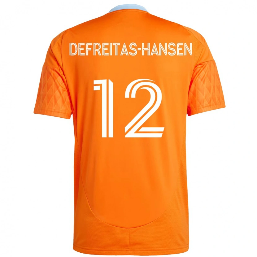 Danxen Mulher Camisola Nicholas Defreitas-Hansen #12 Laranja Branco Principal 2025/26 Camisa Brasil