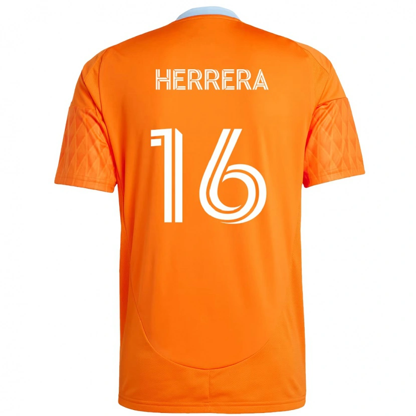 Danxen Mulher Camisola Hector Herrera #16 Laranja Branco Principal 2025/26 Camisa Brasil