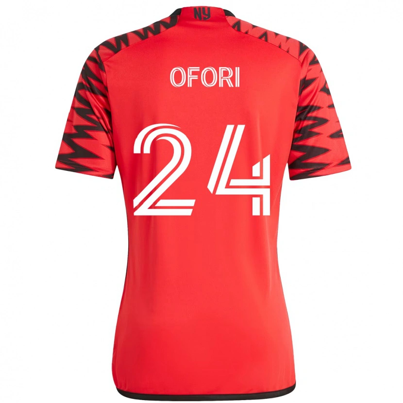 Danxen Mulher Camisola Curtis Ofori #24 Vermelho Preto Principal 2025/26 Camisa Brasil