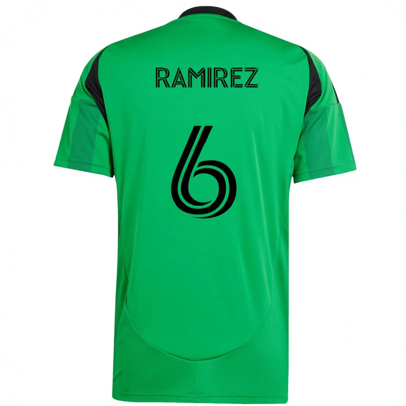 Danxen Mulher Camisola Alonso Ramírez #6 Verde Preto Principal 2025/26 Camisa Brasil