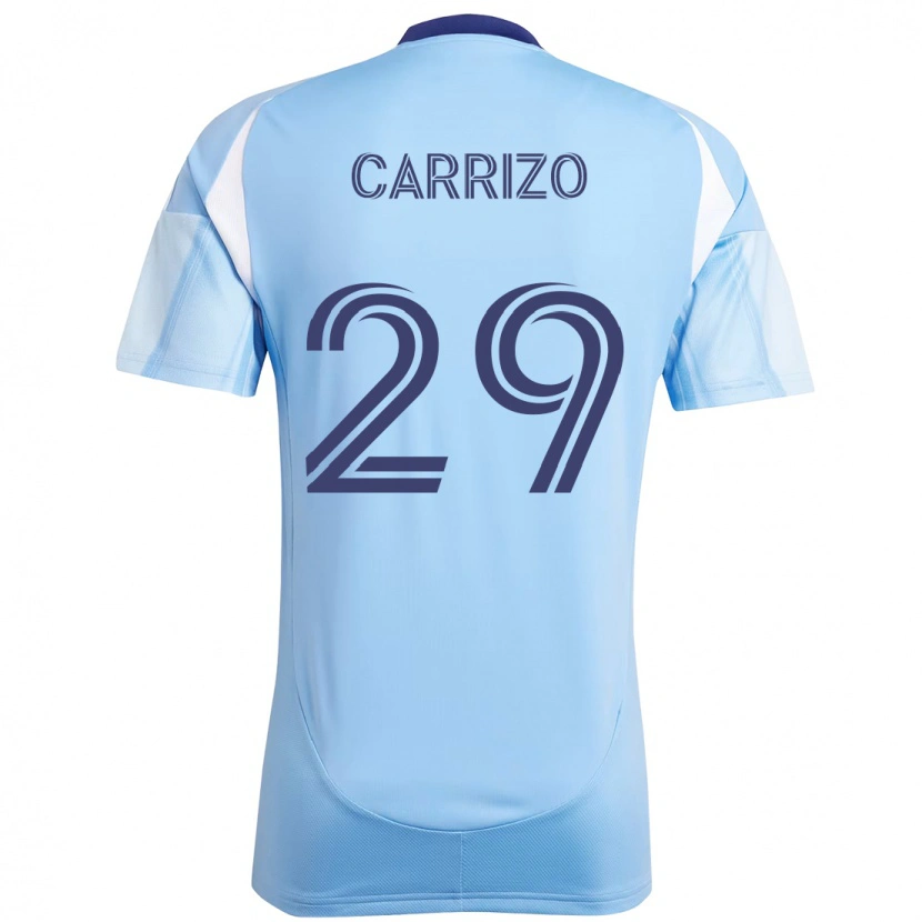 Danxen Mulher Camisola Máximo Carrizo #29 Azul Claro Principal 2025/26 Camisa Brasil