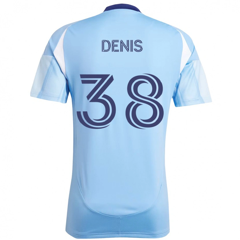 Danxen Mulher Camisola John Denis #38 Azul Claro Principal 2025/26 Camisa Brasil