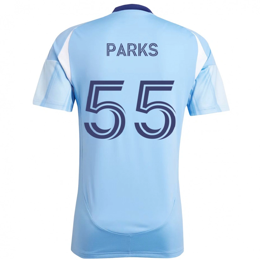 Danxen Mulher Camisola Keaton Parks #55 Azul Claro Principal 2025/26 Camisa Brasil