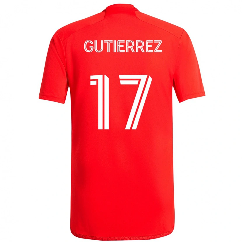 Danxen Mulher Camisola Brian Gutiérrez #17 Vermelho Branco Principal 2025/26 Camisa Brasil