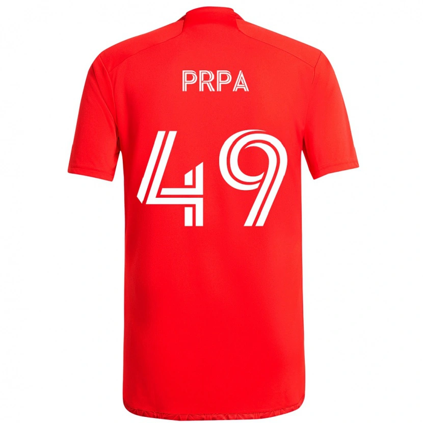 Danxen Mulher Camisola Luka Prpa #49 Vermelho Branco Principal 2025/26 Camisa Brasil