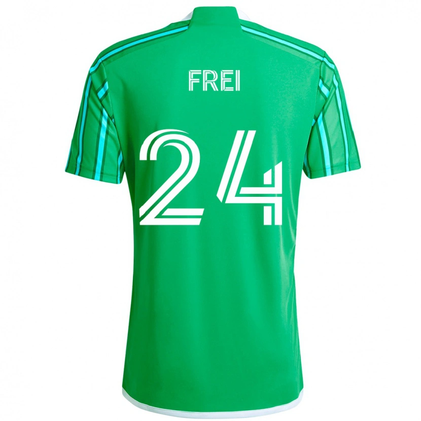Danxen Mulher Camisola Stefan Frei #24 Verde Branco Principal 2025/26 Camisa Brasil