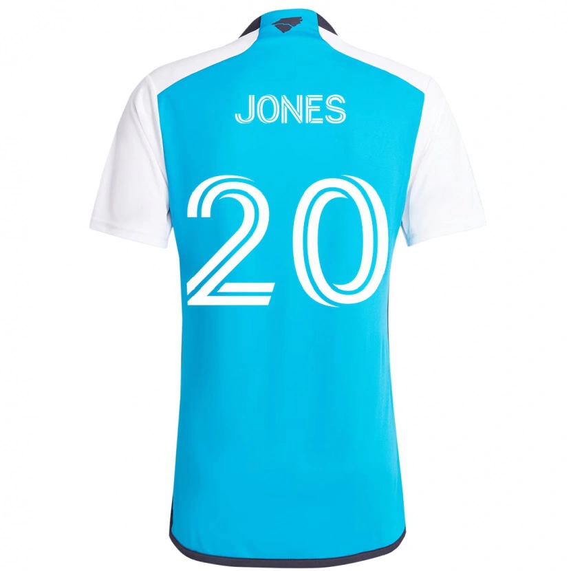 Danxen Mulher Camisola Derrick Jones #20 Azul Celeste Branco Principal 2025/26 Camisa Brasil