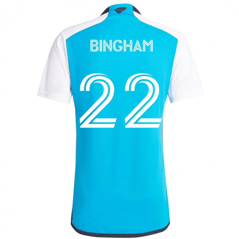 Danxen Mulher Camisola David Bingham #22 Azul Celeste Branco Principal 2025/26 Camisa Brasil