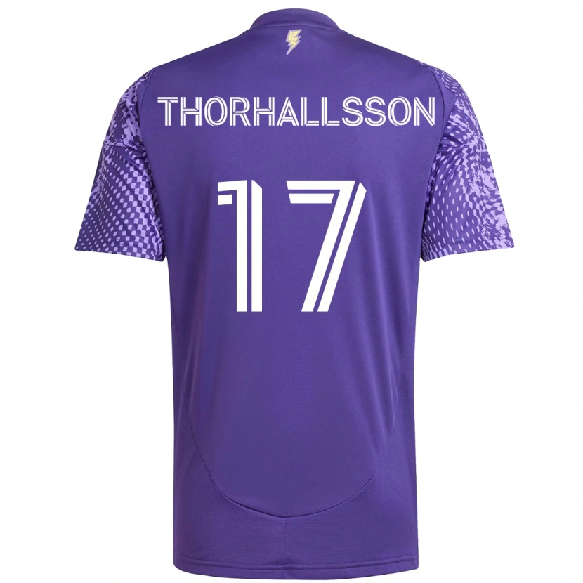 Danxen Mulher Camisola Dagur Dan Thórhallsson #17 Roxo Branco Principal 2025/26 Camisa Brasil