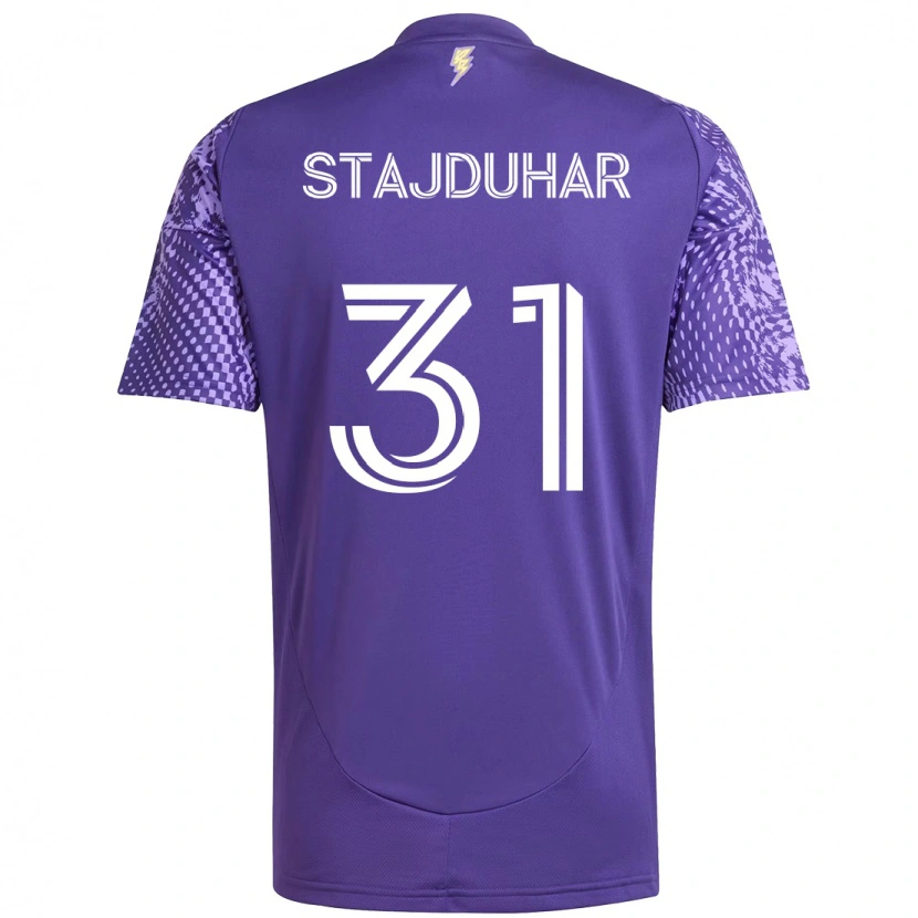 Danxen Mulher Camisola Mason Stajduhar #31 Roxo Branco Principal 2025/26 Camisa Brasil