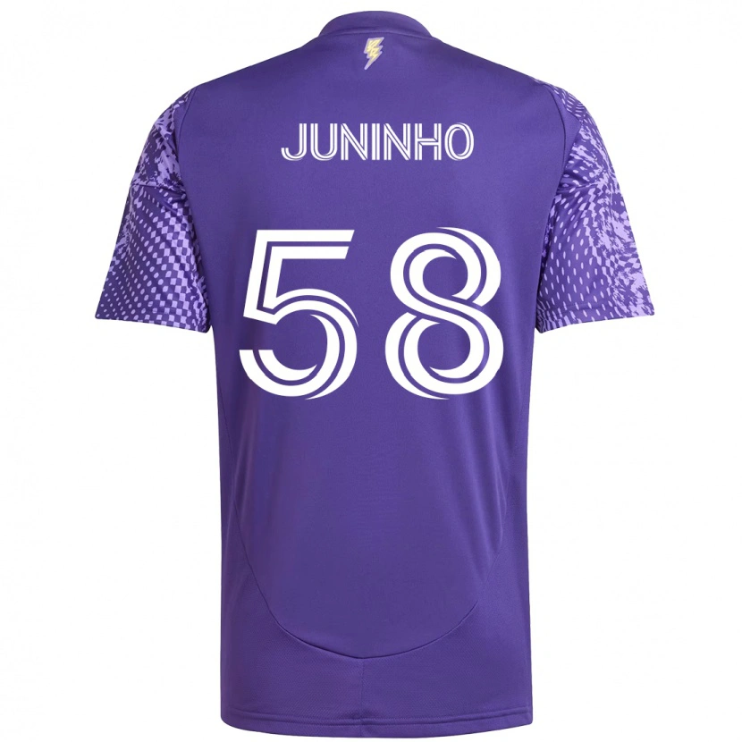 Danxen Mulher Camisola Juninho #58 Roxo Branco Principal 2025/26 Camisa Brasil