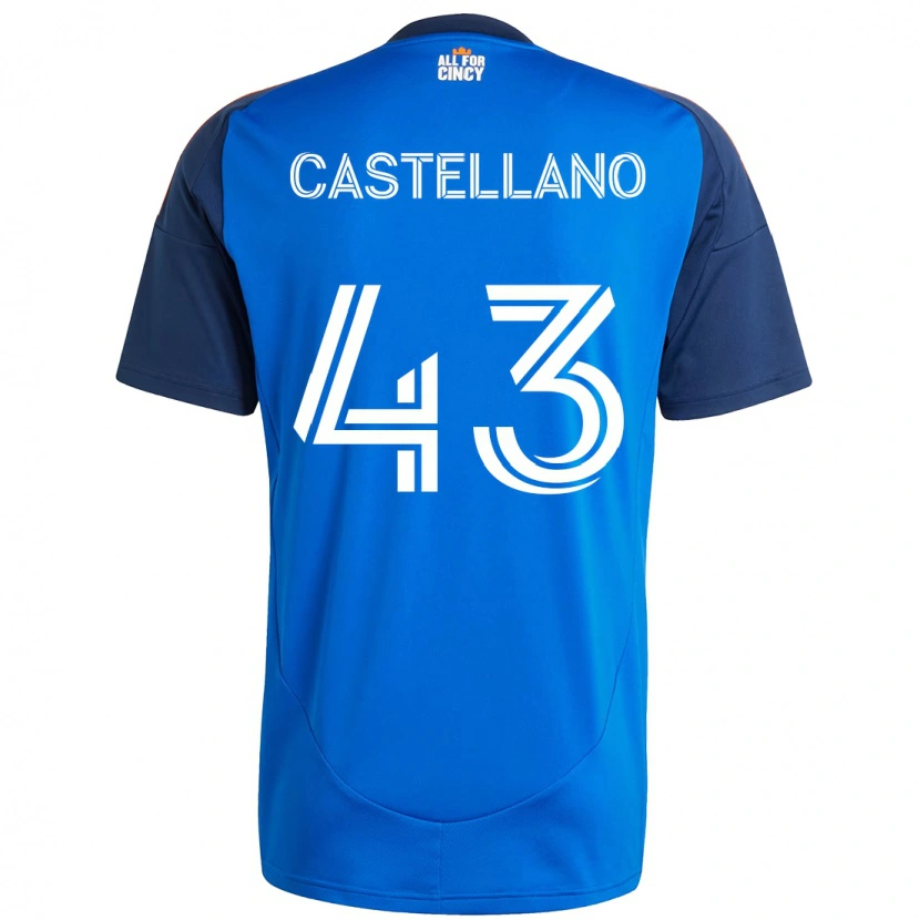 Danxen Mulher Camisola Jesús Castellano #43 Azul Escuro Laranja Principal 2025/26 Camisa Brasil