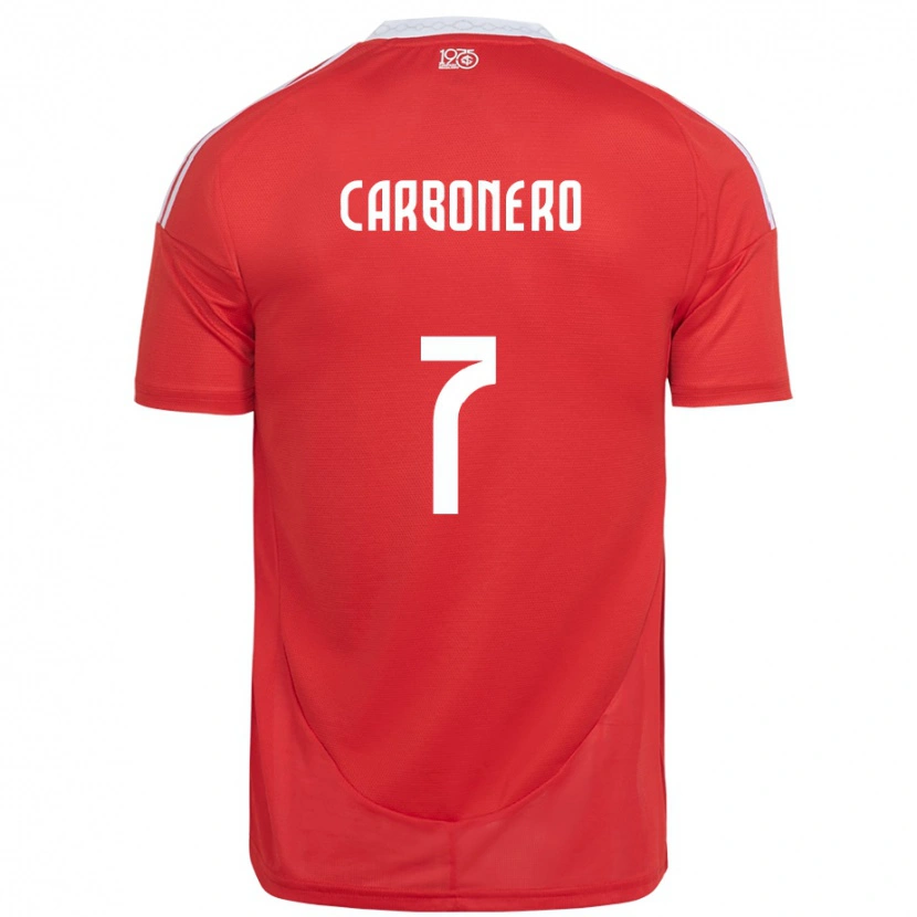 Danxen Mulher Camisola Johan Carbonero #7 Vermelho Branco Principal 2025/26 Camisa Brasil