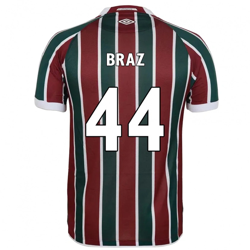 Danxen Mulher Camisola David Braz #44 Verde Bordô Branco Principal 2025/26 Camisa Brasil