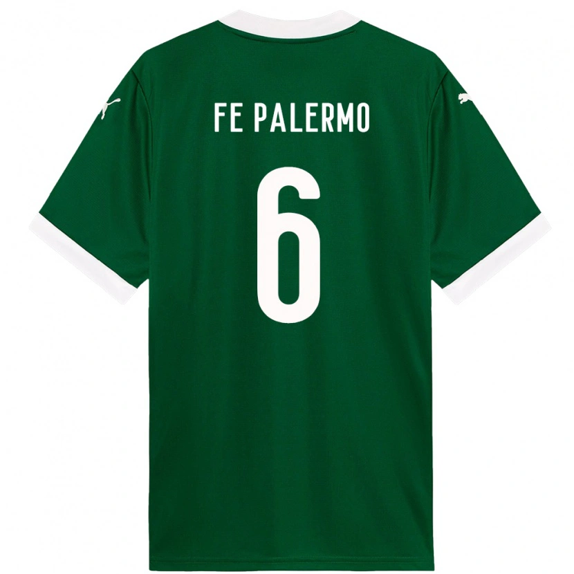 Danxen Mulher Camisola Fe Palermo #6 Verde Branco Principal 2025/26 Camisa Brasil