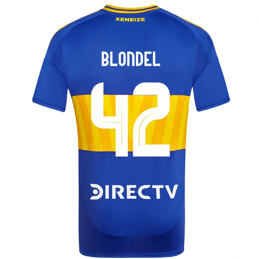 Danxen Mulher Camisola Lucas Blondel #42 Azul Royal Amarelo Principal 2025/26 Camisa Brasil