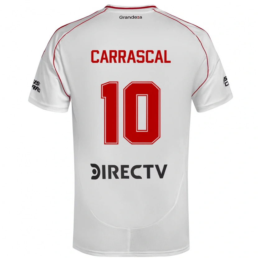 Danxen Mulher Camisola Jorge Carrascal #10 Branco Vermelho Principal 2025/26 Camisa Brasil