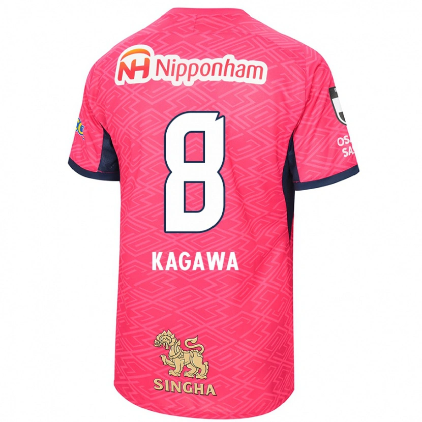 Danxen Mulher Camisola Shinji Kagawa #8 Rosa Sakura Branco Principal 2025/26 Camisa Brasil