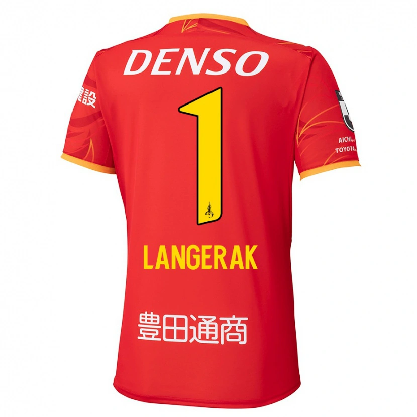 Danxen Mulher Camisola Mitchell Langerak #1 Vermelho Amarelo Principal 2025/26 Camisa Brasil