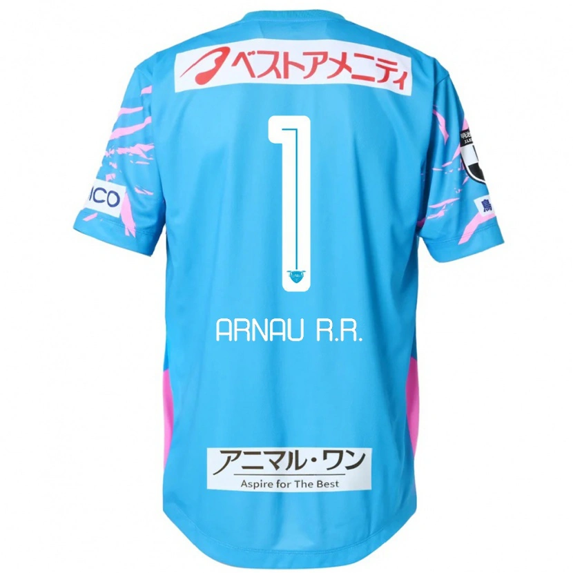 Danxen Mulher Camisola Arnau Riera #1 Azul Rosa Principal 2025/26 Camisa Brasil