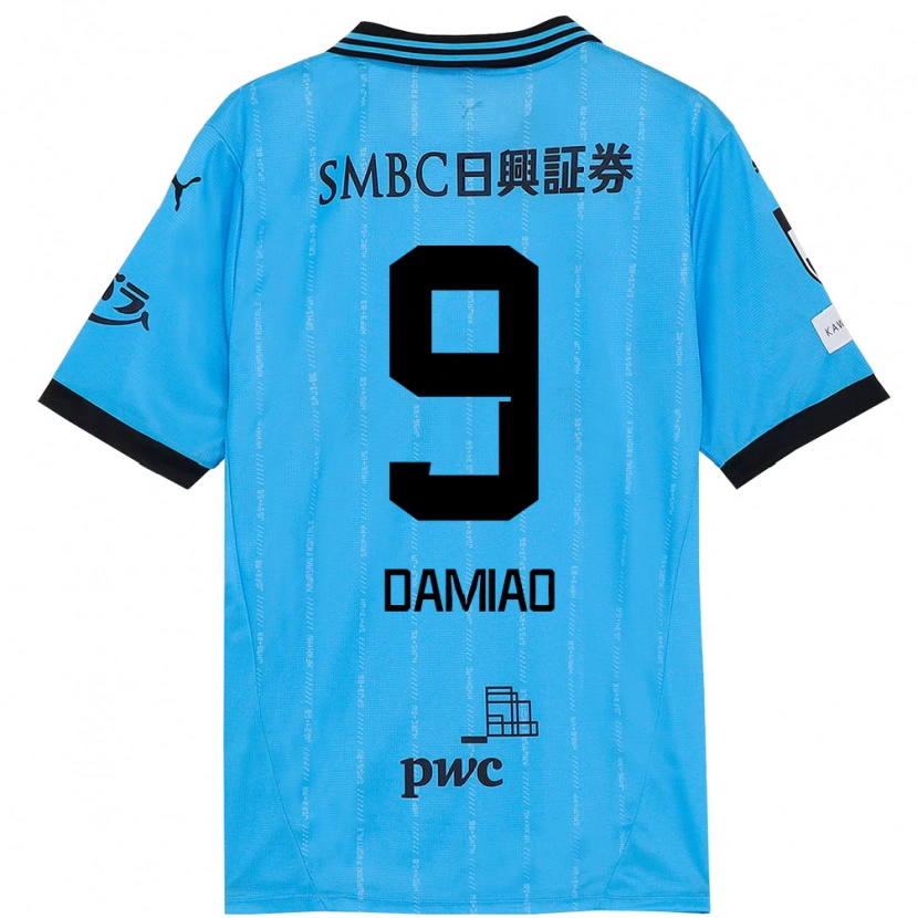 Danxen Mulher Camisola Leandro Damiao #9 Azul Celeste Preto Principal 2025/26 Camisa Brasil