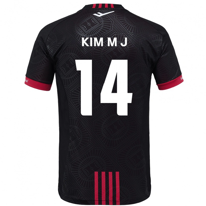 Danxen Mulher Camisola Kim Min-Ji #14 Preto Vermelho Principal 2025/26 Camisa Brasil