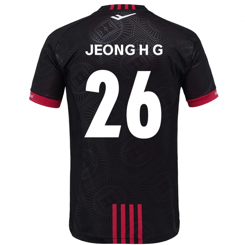 Danxen Mulher Camisola Jeong Hyun-Gyeong #26 Preto Vermelho Principal 2025/26 Camisa Brasil