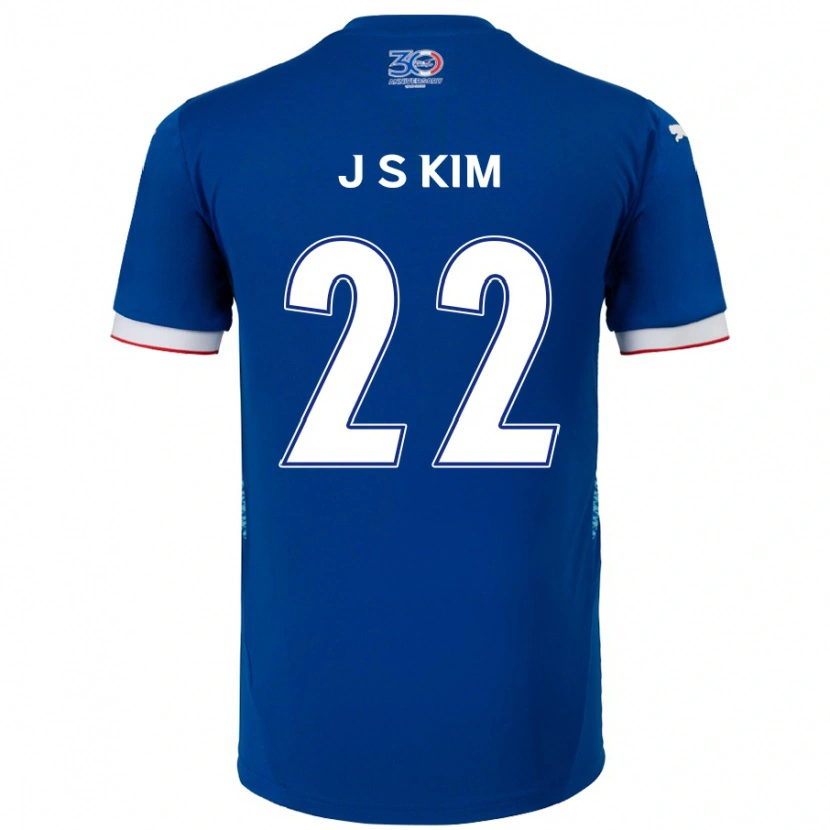 Danxen Mulher Camisola Sang-Jun Kim #22 Azul Royal Branco Principal 2025/26 Camisa Brasil