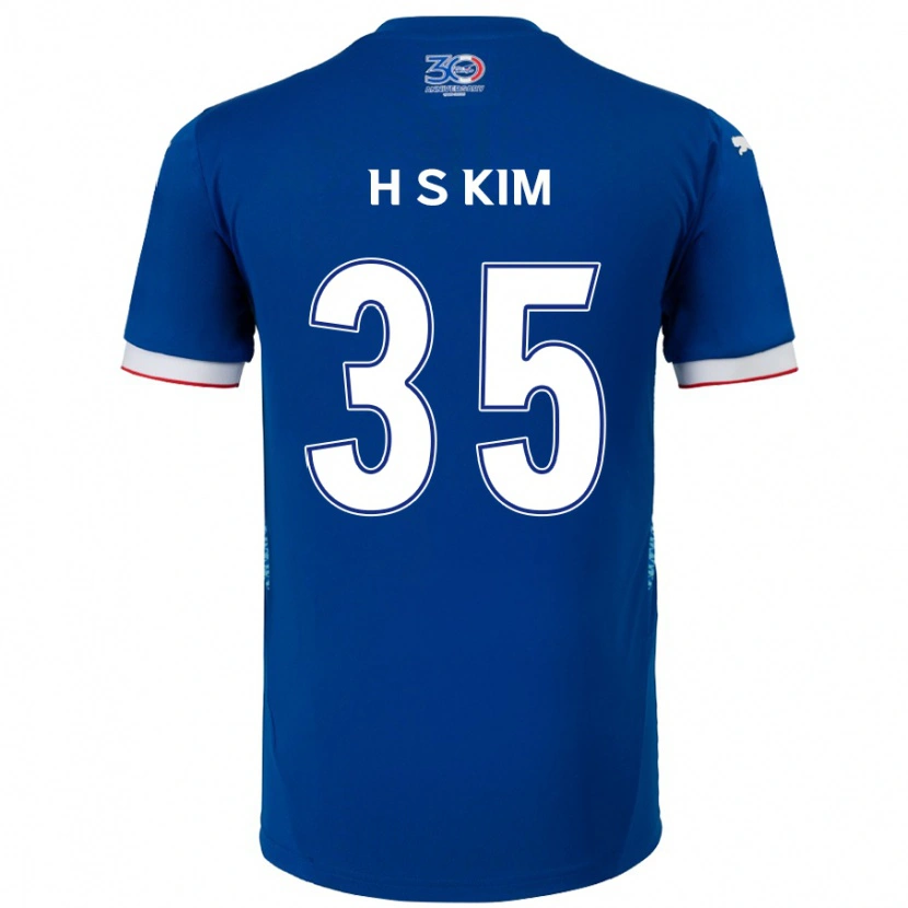 Danxen Mulher Camisola Seung-Hyun Kim #35 Azul Royal Branco Principal 2025/26 Camisa Brasil
