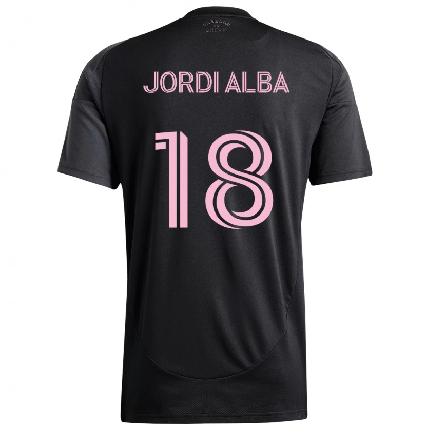Danxen Mulher Camisola Jordi Alba #18 Preto Rosa Alternativa 2025/26 Camisa Brasil