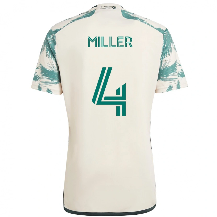 Danxen Mulher Camisola Kamal Miller #4 Bege Verde Alternativa 2025/26 Camisa Brasil
