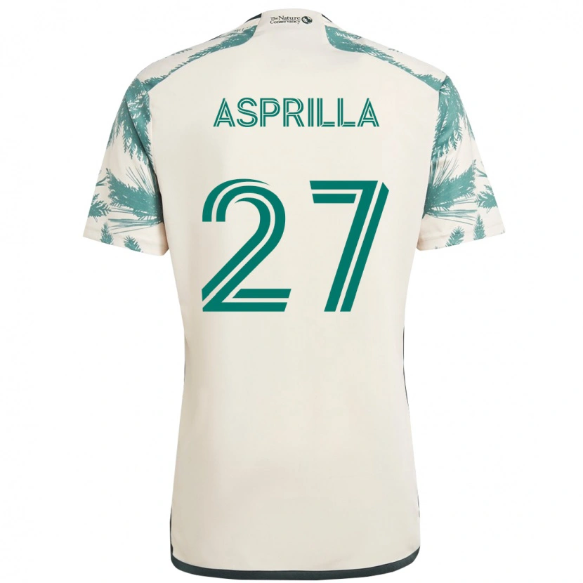Danxen Mulher Camisola Dairon Asprilla #27 Bege Verde Alternativa 2025/26 Camisa Brasil