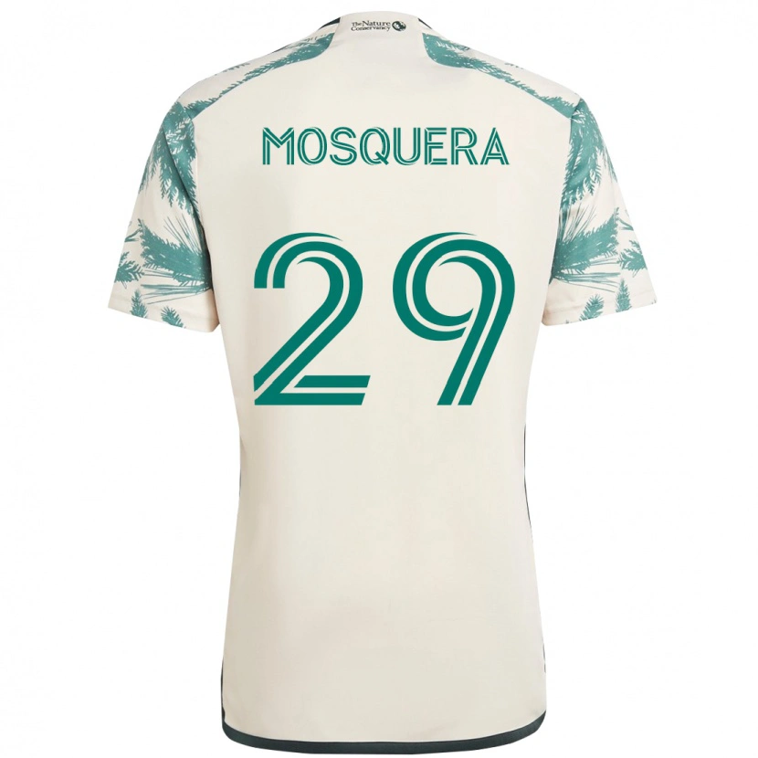 Danxen Mulher Camisola Juan Mosquera #29 Bege Verde Alternativa 2025/26 Camisa Brasil