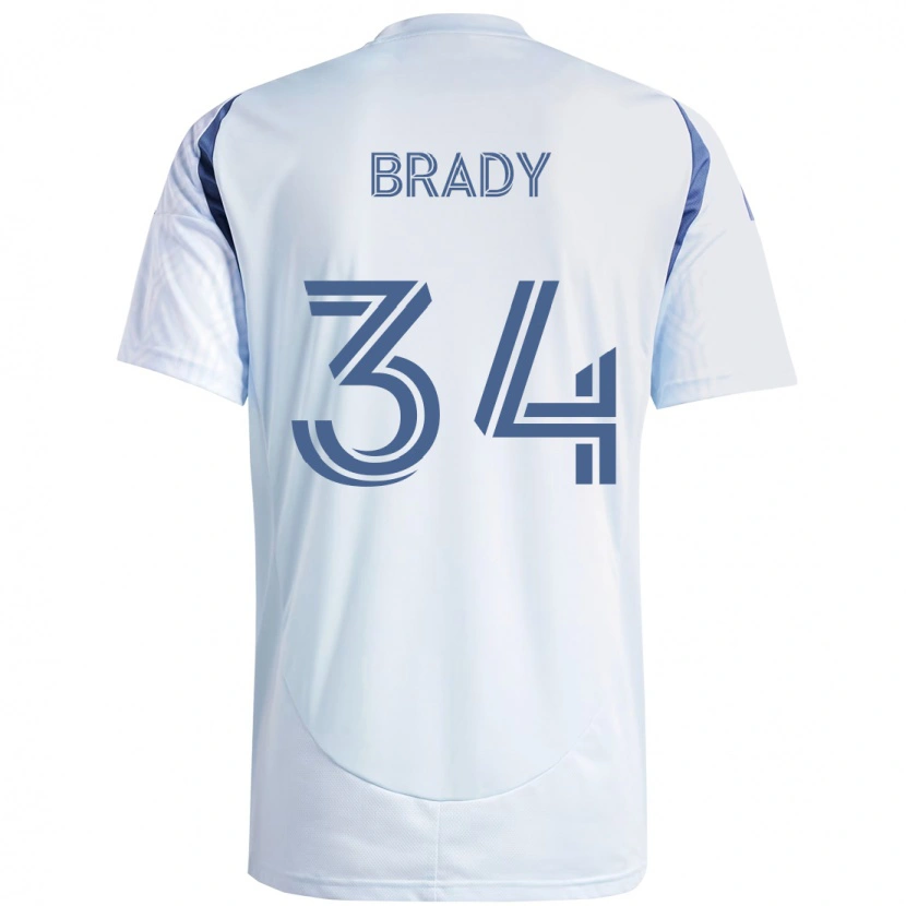 Danxen Mulher Camisola Chris Brady #34 Azul Celeste Claro Azul Alternativa 2025/26 Camisa Brasil