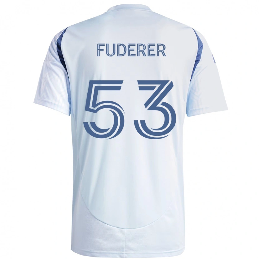 Danxen Mulher Camisola Jake Fuderer #53 Azul Celeste Claro Azul Alternativa 2025/26 Camisa Brasil