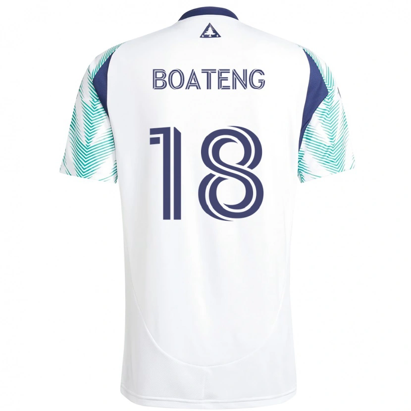 Danxen Mulher Camisola Emmanuel Boateng #18 Branco Azul Alternativa 2025/26 Camisa Brasil