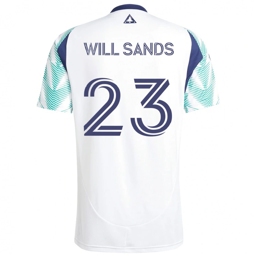 Danxen Mulher Camisola Will Sands #23 Branco Azul Alternativa 2025/26 Camisa Brasil