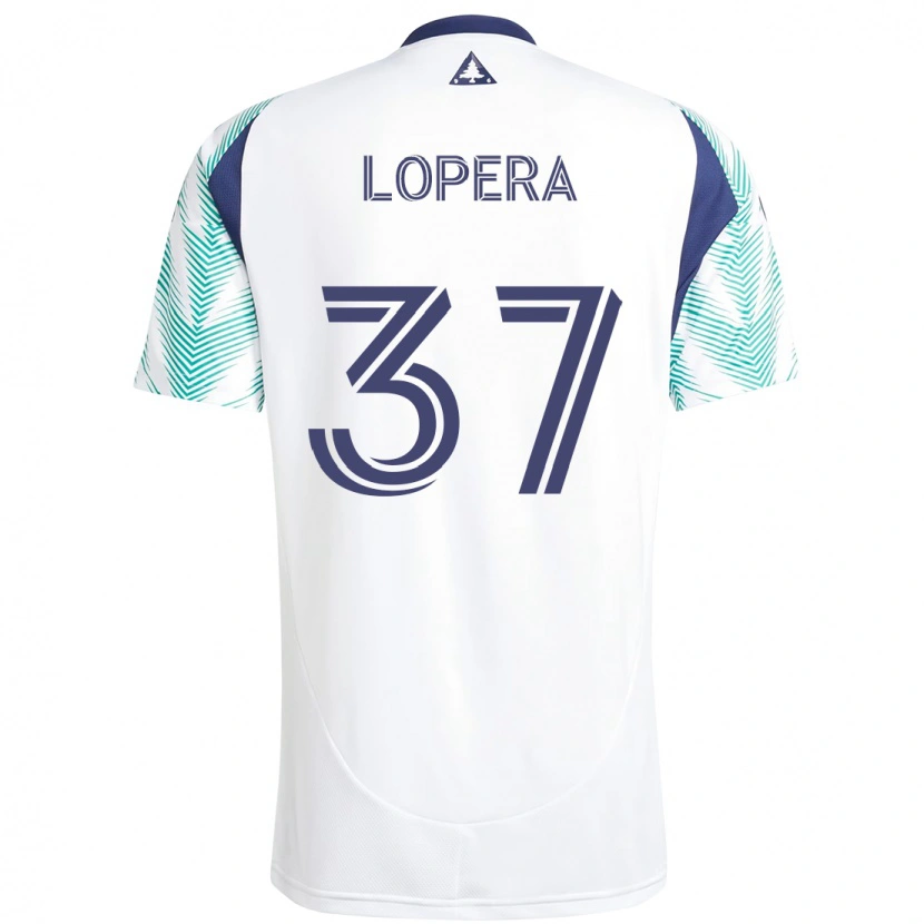 Danxen Mulher Camisola Steban Lopera #37 Branco Azul Alternativa 2025/26 Camisa Brasil