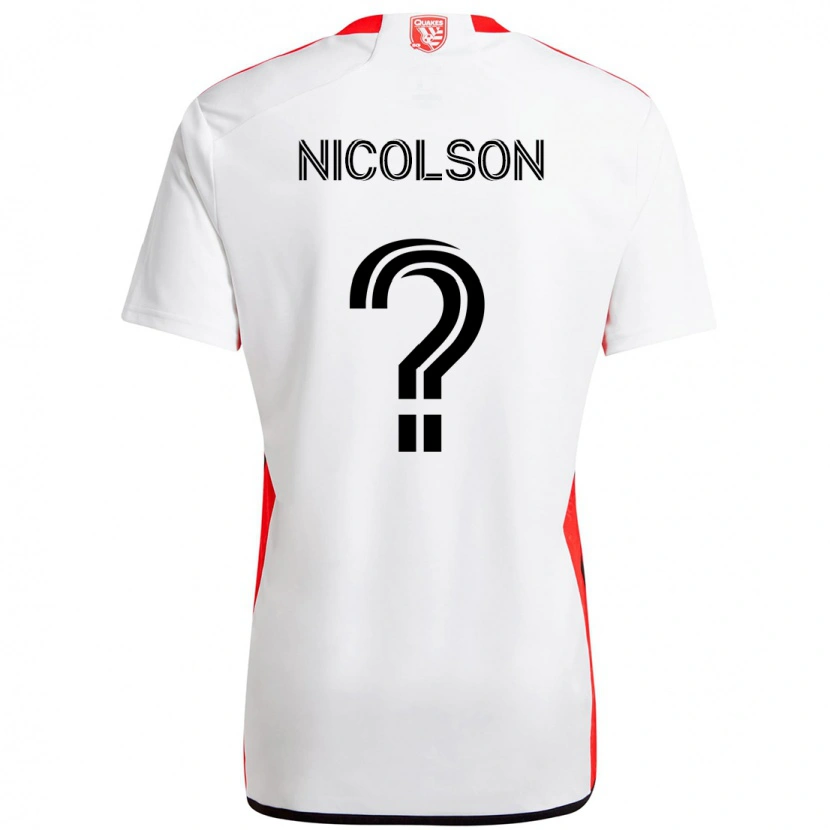 Danxen Mulher Camisola John Nicolson #0 Branco Vermelho Alternativa 2025/26 Camisa Brasil
