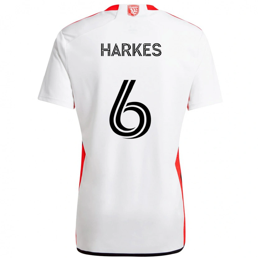 Danxen Mulher Camisola Ian Harkes #6 Branco Vermelho Alternativa 2025/26 Camisa Brasil