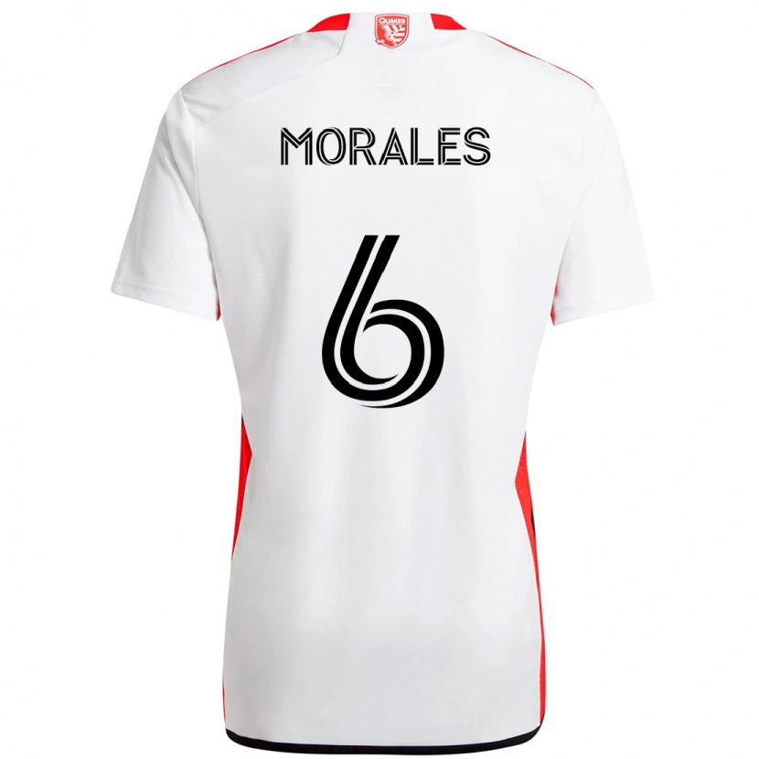 Danxen Mulher Camisola Alfredo Morales #6 Branco Vermelho Alternativa 2025/26 Camisa Brasil
