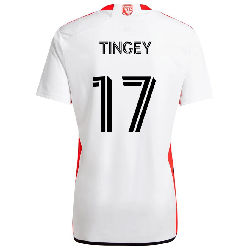 Danxen Mulher Camisola Keegan Tingey #17 Branco Vermelho Alternativa 2025/26 Camisa Brasil