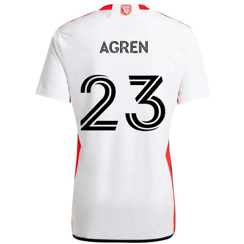 Danxen Mulher Camisola Oskar Agren #23 Branco Vermelho Alternativa 2025/26 Camisa Brasil