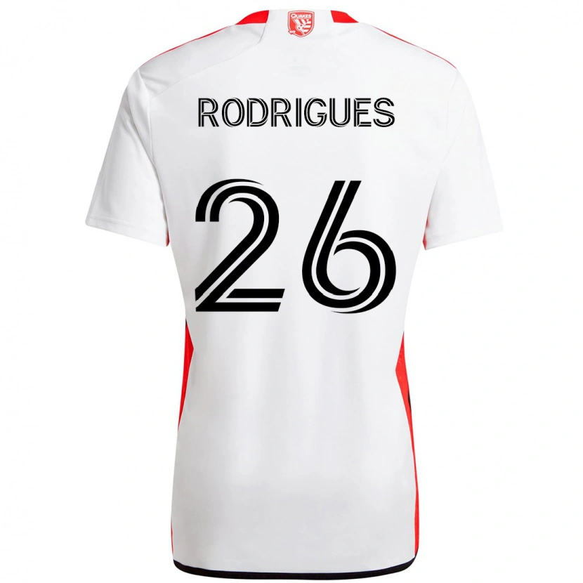 Danxen Mulher Camisola Rodrigues #26 Branco Vermelho Alternativa 2025/26 Camisa Brasil