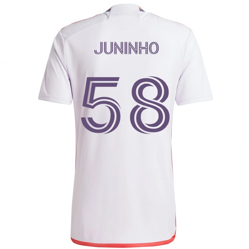 Danxen Mulher Camisola Juninho #58 Branco Roxo Alternativa 2025/26 Camisa Brasil