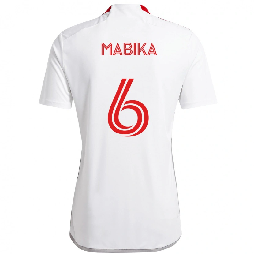 Danxen Mulher Camisola Aimé Mabika #6 Branco Vermelho Alternativa 2025/26 Camisa Brasil