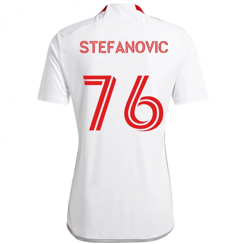 Danxen Mulher Camisola Lazar Stefanovic #76 Branco Vermelho Alternativa 2025/26 Camisa Brasil
