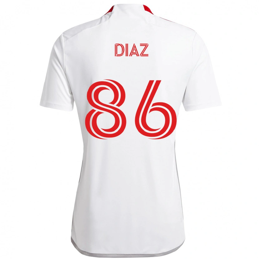 Danxen Mulher Camisola Alec Díaz #86 Branco Vermelho Alternativa 2025/26 Camisa Brasil