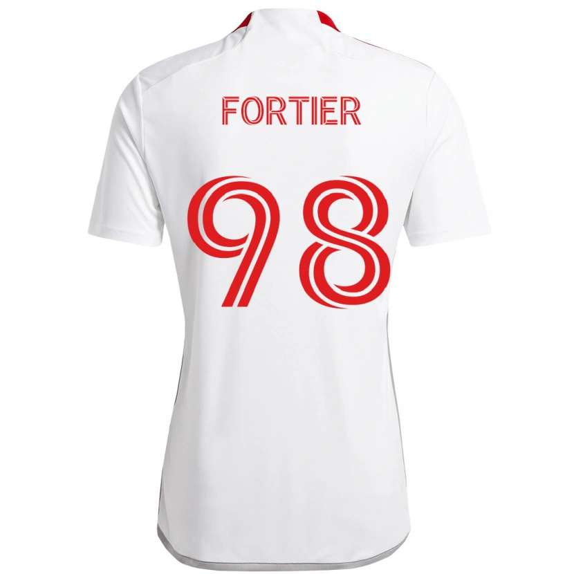 Danxen Mulher Camisola Kristjan Fortier #98 Branco Vermelho Alternativa 2025/26 Camisa Brasil